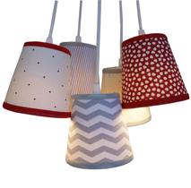 Lustre Chevron Crie Casa Cinza e Vermelho