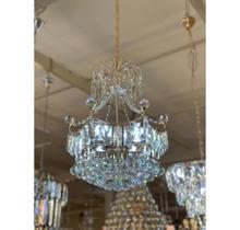 Lustre Classico 50cm Estilo Coroa Todo em Pingentes Formosa