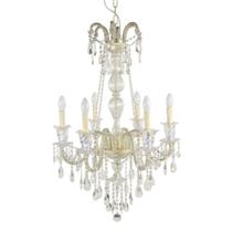 Lustre Classico Cristal Pingentes E Metal 06 Braços Luxuoso Lustre Classico Cristal Pingentes E Metal 06 Braços Luxuoso