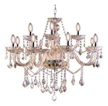 Lustre classico cristal tipo pendente modelo candelabro com 12 bracos Lustre classico cristal tipo pendente modelo candelabro com 12 bracos
