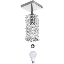 Lustre Clearcrillic Cristal Acrílico Quadrado Com Lampada