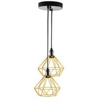 Lustre com 2 pendentes aramado diamante - cores Lustre com 2 pendentes aramado diamante - cores