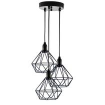 Lustre com 3 pendentes aramado diamante - cores Lustre com 3 pendentes aramado diamante - cores