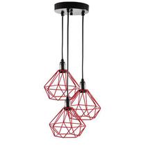 Lustre com 3 pendentes aramado diamante - cores Lustre com 3 pendentes aramado diamante - cores