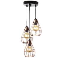 Lustre com 3 Pendentes Aramados GOTA - COBRE Lustre com 3 Pendentes Aramados GOTA - COBRE