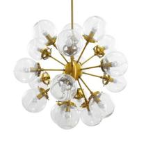 Lustre com Pendentes Redondo Moderno Metal Dourado
