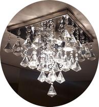 Lustre Com Peões De Cristal De 40mm Para Sala De Estar