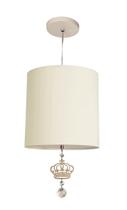 Lustre Coroa Com Cristal Quarto Menina 25X25 Branco