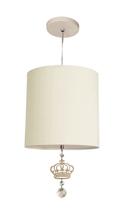 Lustre Coroa Com Cristal Quarto Menina 25x25 Branco