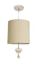 Lustre Coroa Com Cristal Quarto Menina 25x25 Cáqui