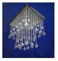 Lustre Crist. Acril. 30cm Comp. P/1lamp. Placa 31x24cm 3124301esf