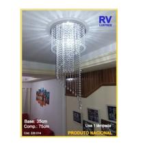 Lustre Crist Acríl. Espiral 75cm Base 35cm P 1 Lâmp 226.014