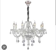 Lustre cristã Maria Tereza 8 braços transparente