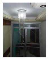 Lustre Cristais Acril 1m Comprim Base 30cm P/ 1 Lamp 301001