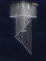 Lustre Cristais Acríl. 75cm P/1lampada Mod Espiral Base31x31