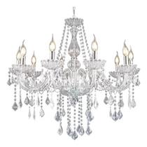 Lustre Cristal Candelabro Transparente Luxo 18 Braços