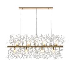 Lustre Cristal Dente Leão Retangular Sala Estar Jantar 95 Cm