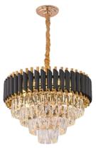 Lustre Cristal Design Moderno Dourado e Preto - nitrolux