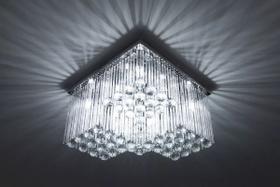 Lustre Cristal Duplo Quadrado - 09 Soquetes E-14 Lustre Cristal Duplo Quadrado - 09 Soquetes E-14