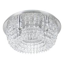 Lustre Cristal Legitimo 30Cm Redondo Base Inox Brilhante -G9