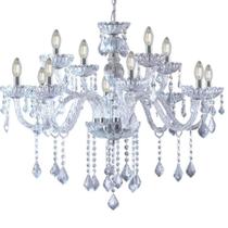 Lustre Cristal Legítimo Clássico Corsalle 12 Braços Candelabro Maria Tereza E14 Bivolt