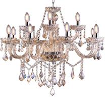 Lustre Cristal Legítimo Clássico Corsalle 12 Braços Candelabro Maria Tereza E14 Bivolt