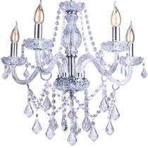 Lustre Cristal Legítimo Clássico Corsalle 5 Braços Candelabro Maria Tereza E14 Bivolt