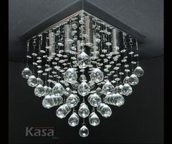 Lustre Cristal Legítimo PERFECT 30x30cm 6XG9 - Base inox - Kasa ARQ