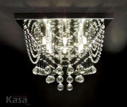 Lustre Cristal Legítimo STRAP 50x50cm 10XG9 - Base inox - Kasa ARQ Lustre Cristal Legítimo STRAP 50x50cm 10XG9 - Base inox - Kasa ARQ