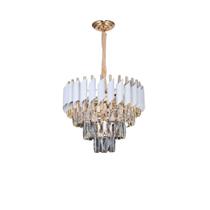 Lustre Cristal Metal Branco e Dourado 5E14