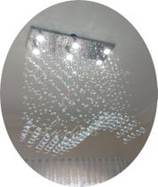 Lustre Cristal Para Sala De Estar/Jantar Base Inox 70x20CM Lustre Cristal Para Sala De Estar/Jantar Base Inox 70x20CM