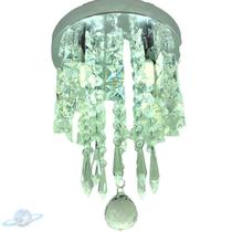 Lustre Cristal Quadrado Plafon Redondo 18cm Soquete G9