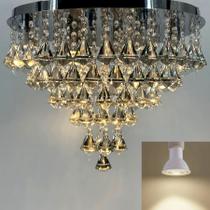 Lustre Cristal Teto Design Sofisticado Lâmpadas Inclusas