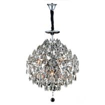 Lustre Cromado com Cristais Transparente 54,5cm 8E14 16092-PL