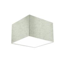 Lustre Cupula Dome Quadrado 30x20cm Linho Claro