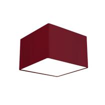Lustre Cupula Dome Quadrado 30x20cm Vermelho