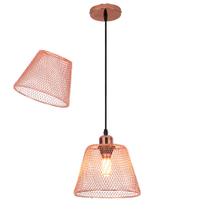 Lustre Cupula Pendente Abajur Metal Aramado Decoraçao Quarto Sala Casa Bar Copa Teto Lampada Luz Iluminaçao Ambiente