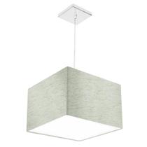 Lustre Cupula Pendente Dome Quadrado 30x20cm Linho Claro
