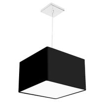 Lustre Cupula Pendente Dome Quadrado 30x20cm Preto Lustre Cupula Pendente Dome Quadrado 30x20cm Preto