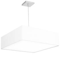 Lustre Cupula Pendente Dome Quadrado 50x15cm Branco