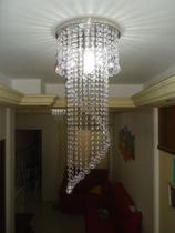 Lustre De Crist. Acril. 73cm Placa 30cm P/1lâmp 30741