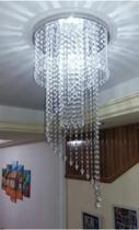 Lustre De Cristais Acríl Espiral 1,0m Base 35cm 1lâmp 351001