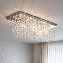 Lustre De Cristais Retangular 60x18 Alto Brilho