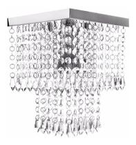 Lustre De Cristal Acrilico Base De Inox 20x20cm,belíssimo Lustre De Cristal Acrilico Base De Inox 20x20cm,belíssimo