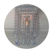 Lustre de Cristal Acrílico Branco 30cm -