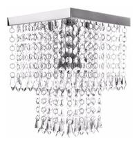 Lustre De Cristal Acrílico Com Base De Inox 20x20cm