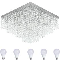 Lustre De Cristal Acrilico Dreamcrillic 40x40 com Lâmp 6000