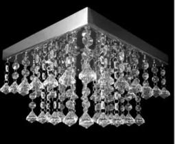 Lustre De Cristal Acrilico Espelhado Dupla Camada Luxo!30x30