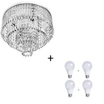 Lustre De Cristal Acrilico Lovecrillic com Lâmpadas 3000K