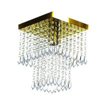 Lustre De Cristal Acrilico Marrycrilic Dourado Belissimo! Lustre De Cristal Acrilico Marrycrilic Dourado Belissimo!
